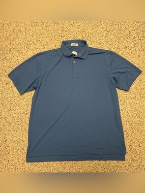 Peter Millar Summer Comfort Golf Polo Performance Shirt Lake Blue Men’s XL